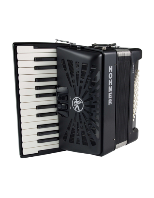 Hohner Bravo II 48 Silent Key - MM - Black