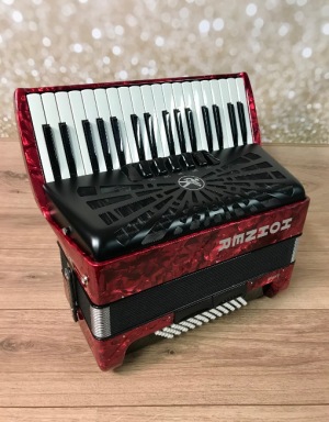 Hohner Bravo III 72 Silent Key - LMM - Rood