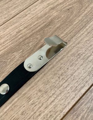 Rugriem met haak 'Belga', Leder
